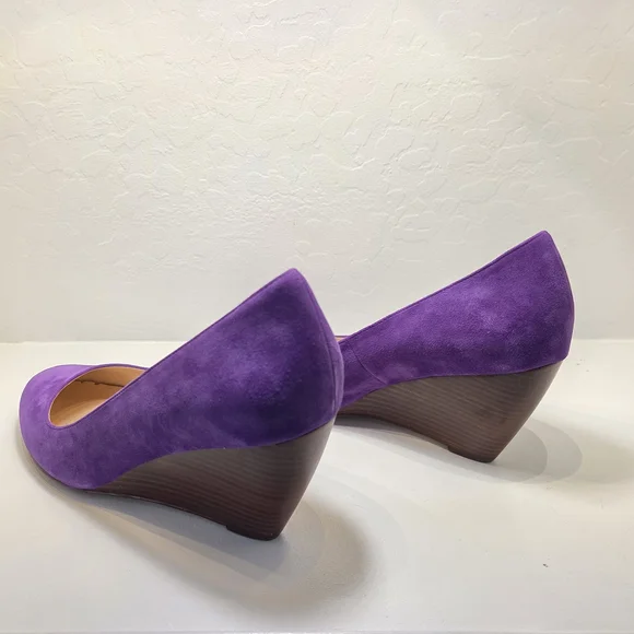 Cole Haan Purple Seude Wedges NEW - Picture 5 of 7